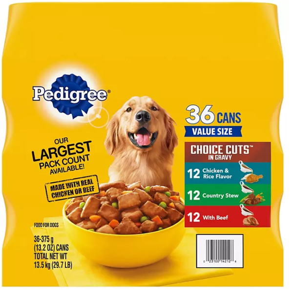 Pedigree Variety Pack, Choice Cuts in Gravy Dog Food, 13.2 oz., 36 ct.